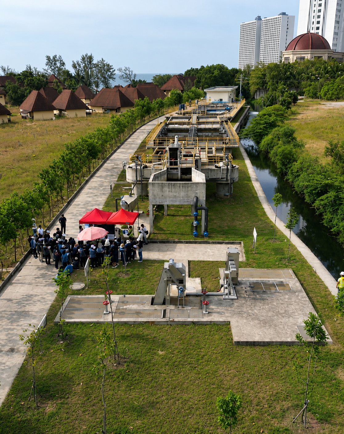 Wastewater Treatment 2 at SHV, 7200 m3-day, ~ 4000 m2